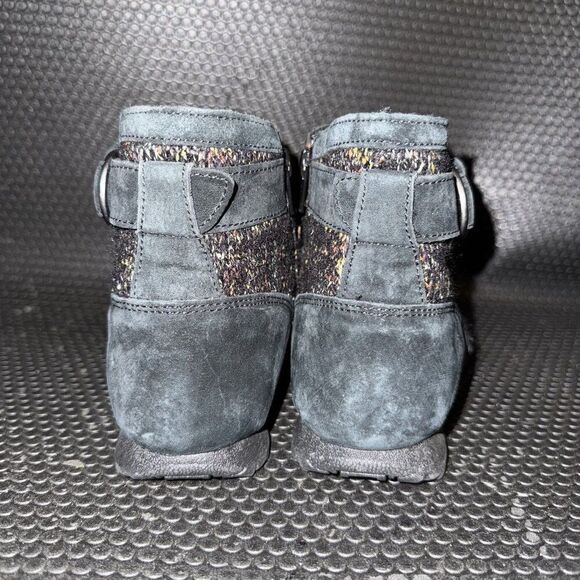 Skechers Bikers Lite High Grade Black Suede Comfort Booties Women’s Size 7 - Picture 3 of 8